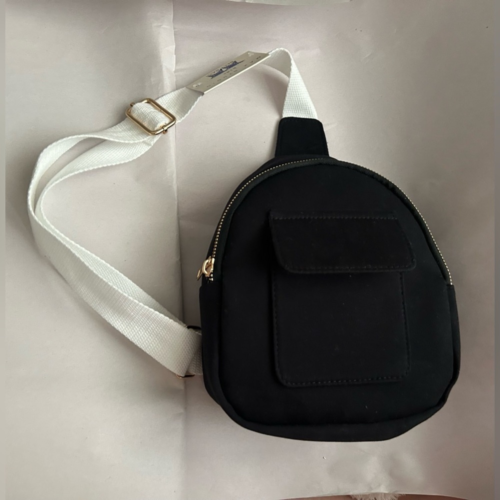 New Max Studio Kids Belt Bag Black White Adjustable Strap